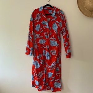 ZARA Button-Down Midi Dress